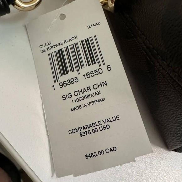 NWT Coach Charlotte Shoulder Bag In Signature Canvas CL405 Black - Picture 8 of 8